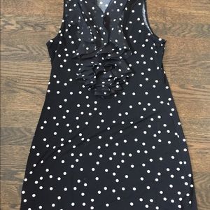 White House Polka Dot Tunic Medium Black white